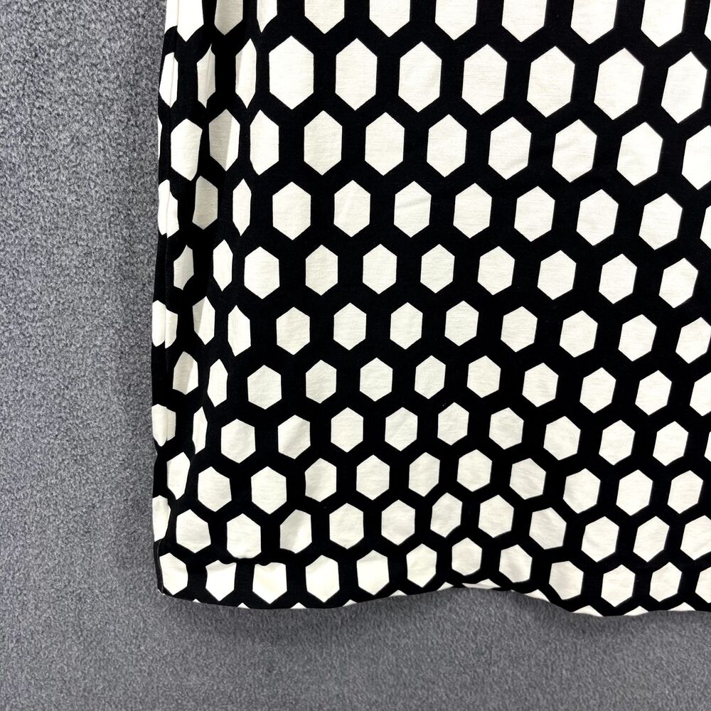 BANANA REPUBLIC Dress Womens 8 White Black Geometric Pencil Bodycon Sleeveless - Picture 8 of 16